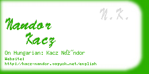 nandor kacz business card
